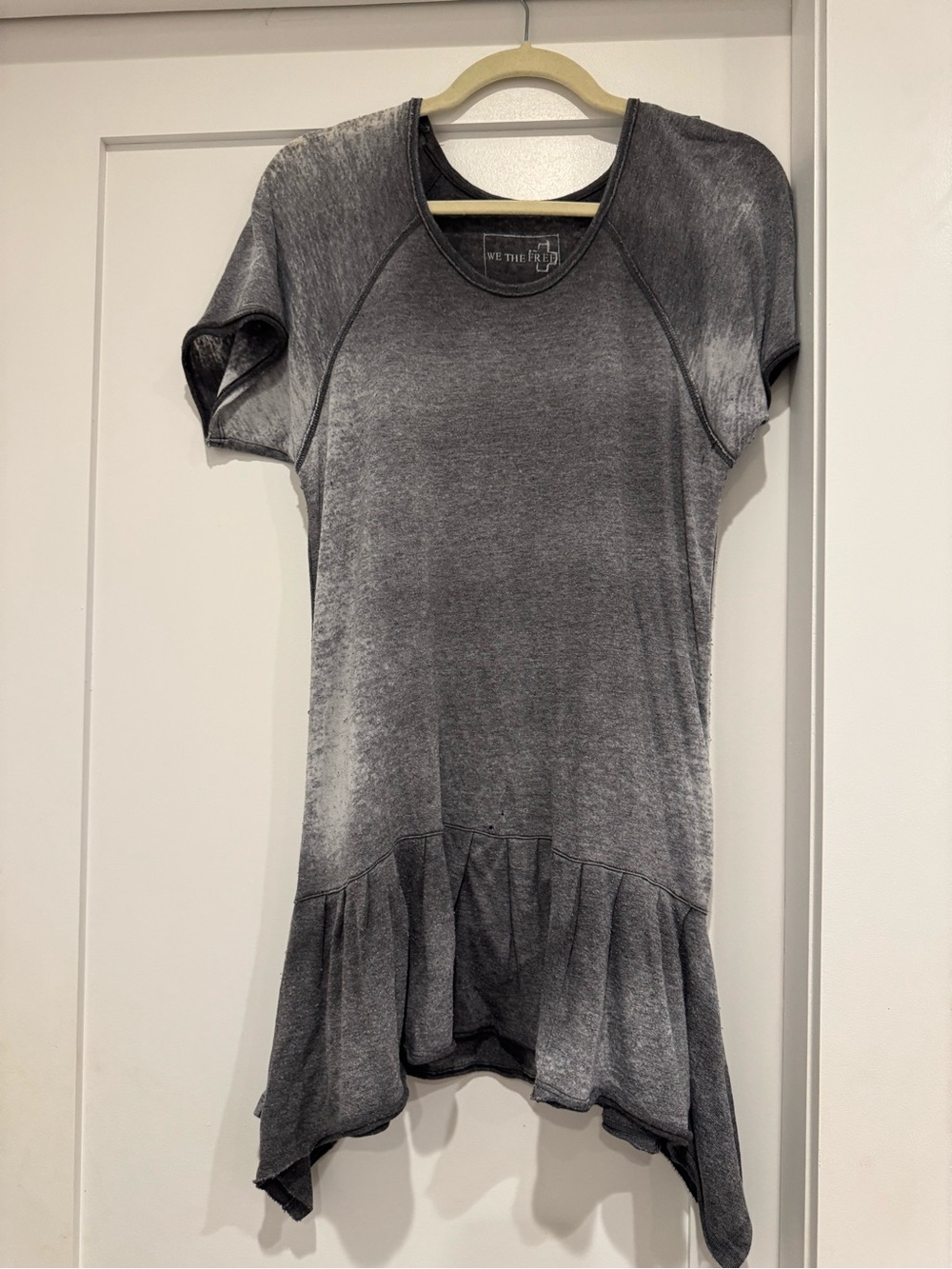 We The Free Washed Gray Short-Sleeve Peplum Tunic